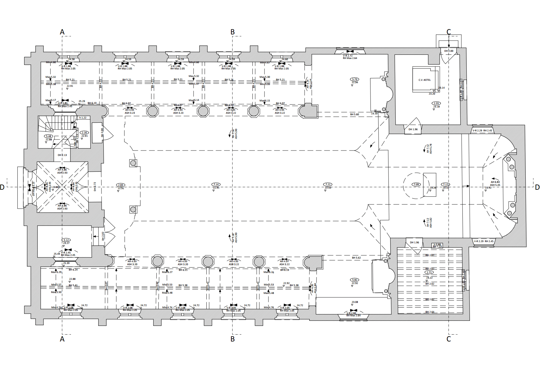2D-plan van de kerk van Gelrode