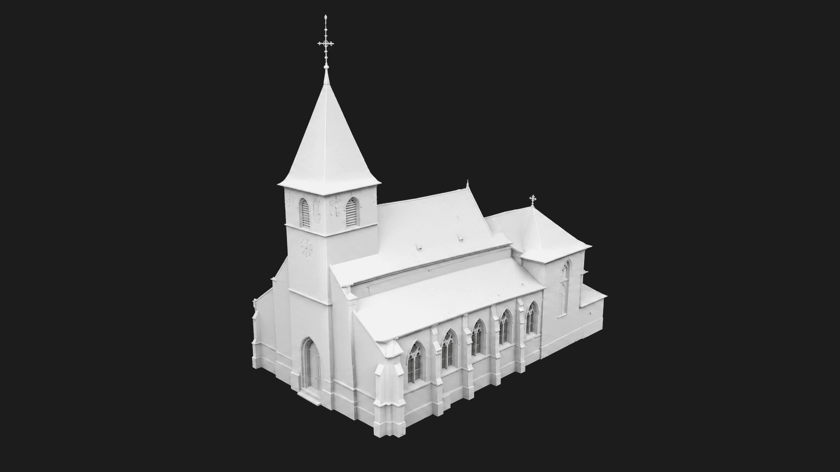 3D-model van de kerk van Gelrode