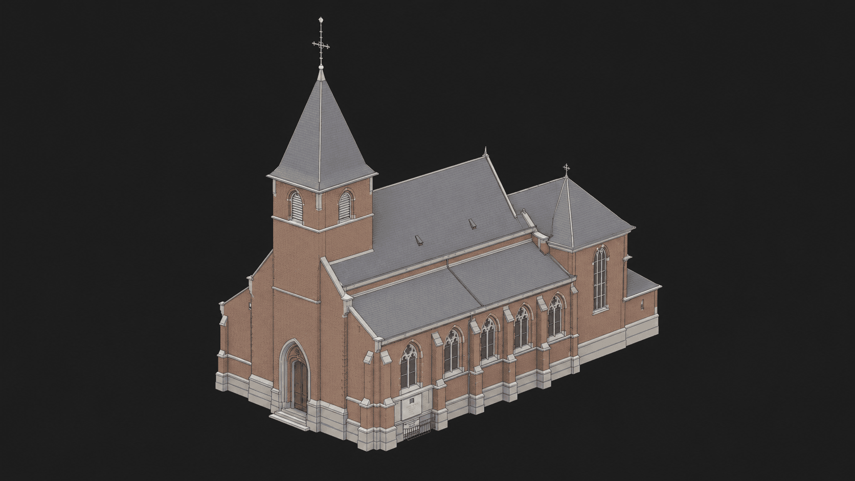 BIM-model van de kerk van Gelrode